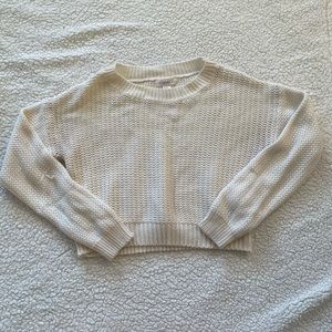 Forever 21 Crochet Cropped White Sweater